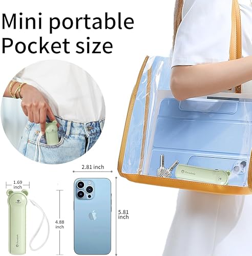 Miniatura 5 de Ventilador de mano portátil con banco de energía y linterna, mini ventilador recargable USB de bolsillo 26 horas de funcionamiento, refrigeración