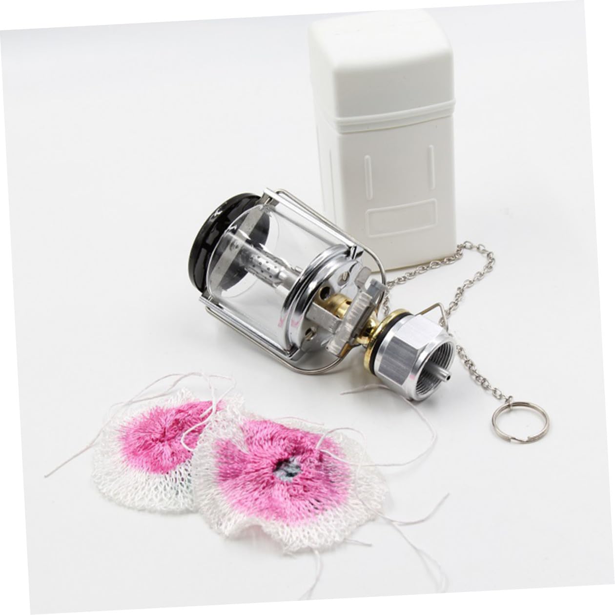 ibasenice Tragbare Gaslaterne für Outdoor Camping mit Beleuchtung Kompatibel mit Flachgas Tank und Schraubanschluss Notlampe