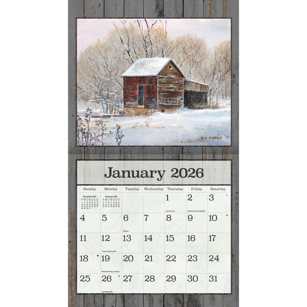 Lang, On the Farm Wandkalender 2026 von Bill Zierke, 34 x 30 cm, 12-Monatskalender mit gehefteter Bindung