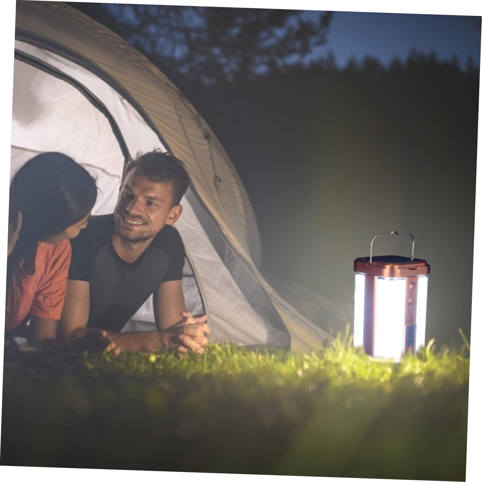 Lámpara de Camping Portátil 4v 1100mah Iluminación de Cuatro Lados Lámpara de Exterior Abs Ligera y Recargable para Acampar al Aire Libre