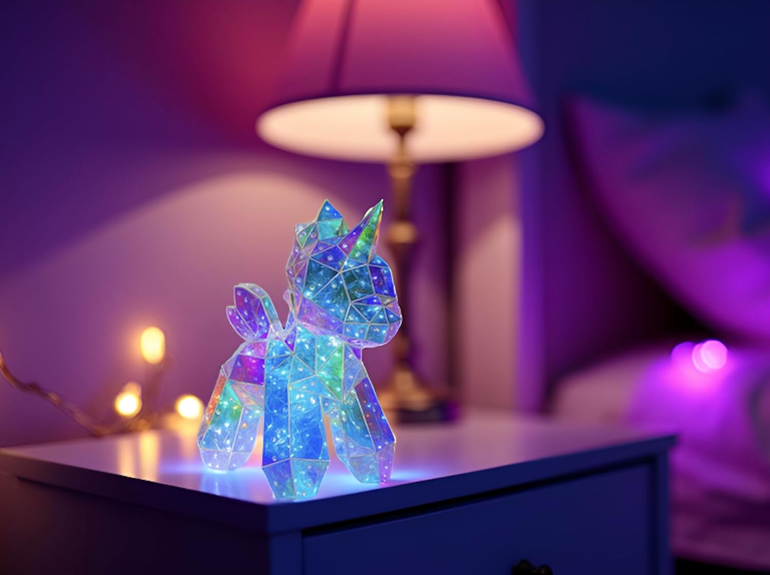ユニコーンナイトライト、寝室用の魔法のレインボーランプ、ベッドサイドライト、ユニークなギフトアイデア、部屋の装飾、カラフルなLED、