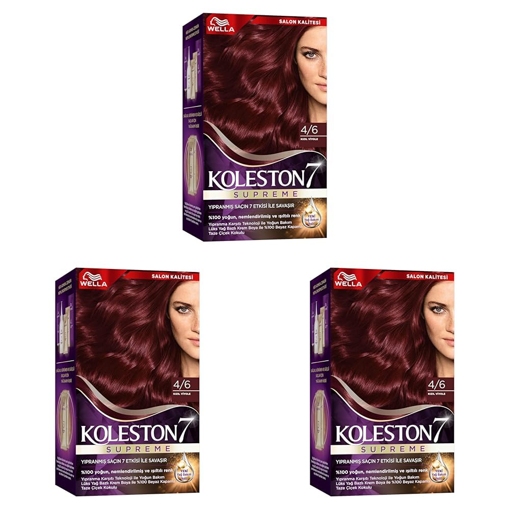 Wella Koleston Supreme Kit 4/6 Kızıl Viyole (3 paketi)