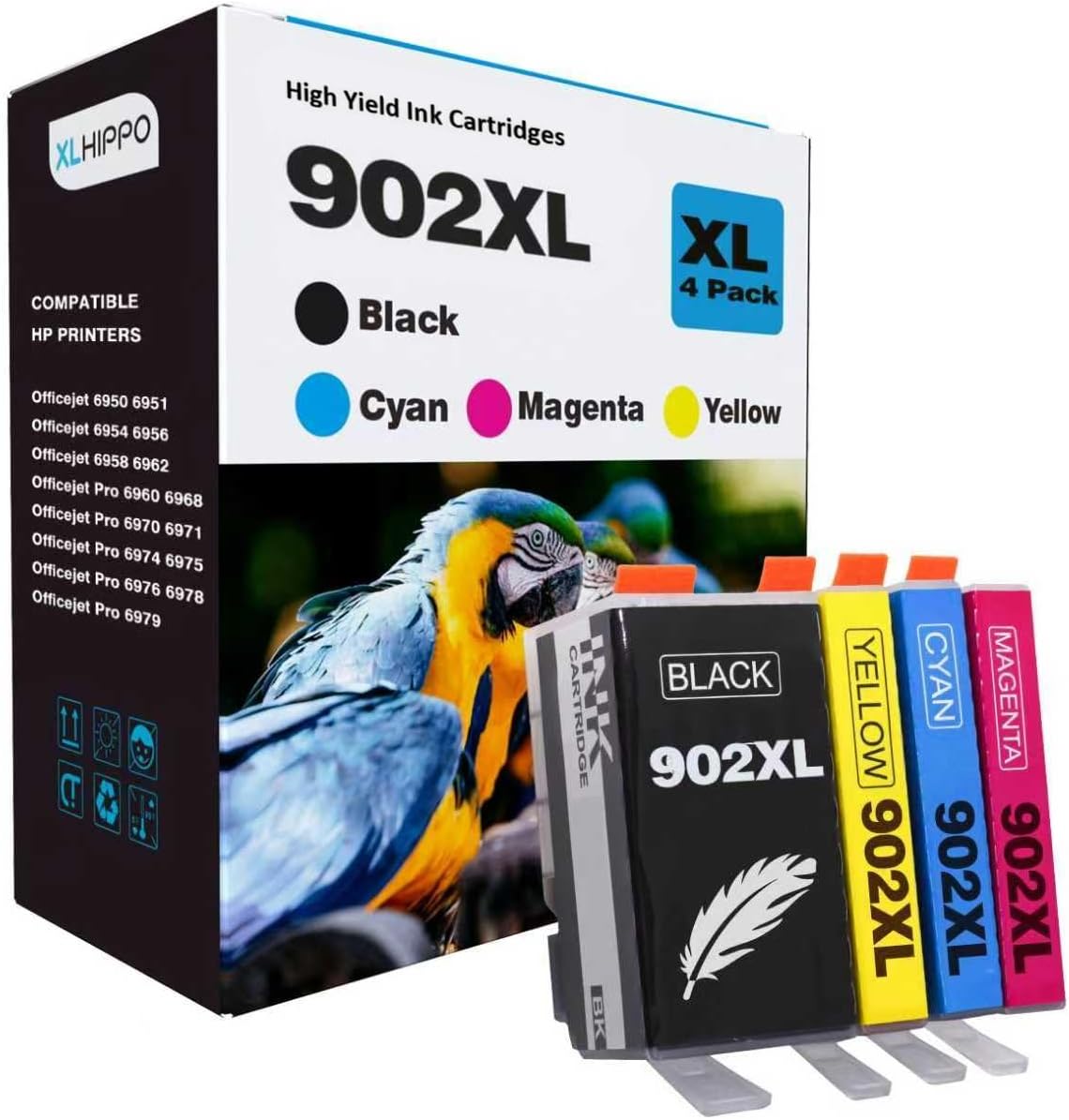 902XL Ink Cartridges Combo Pack Replacement for HP 902 Ink Cartridges