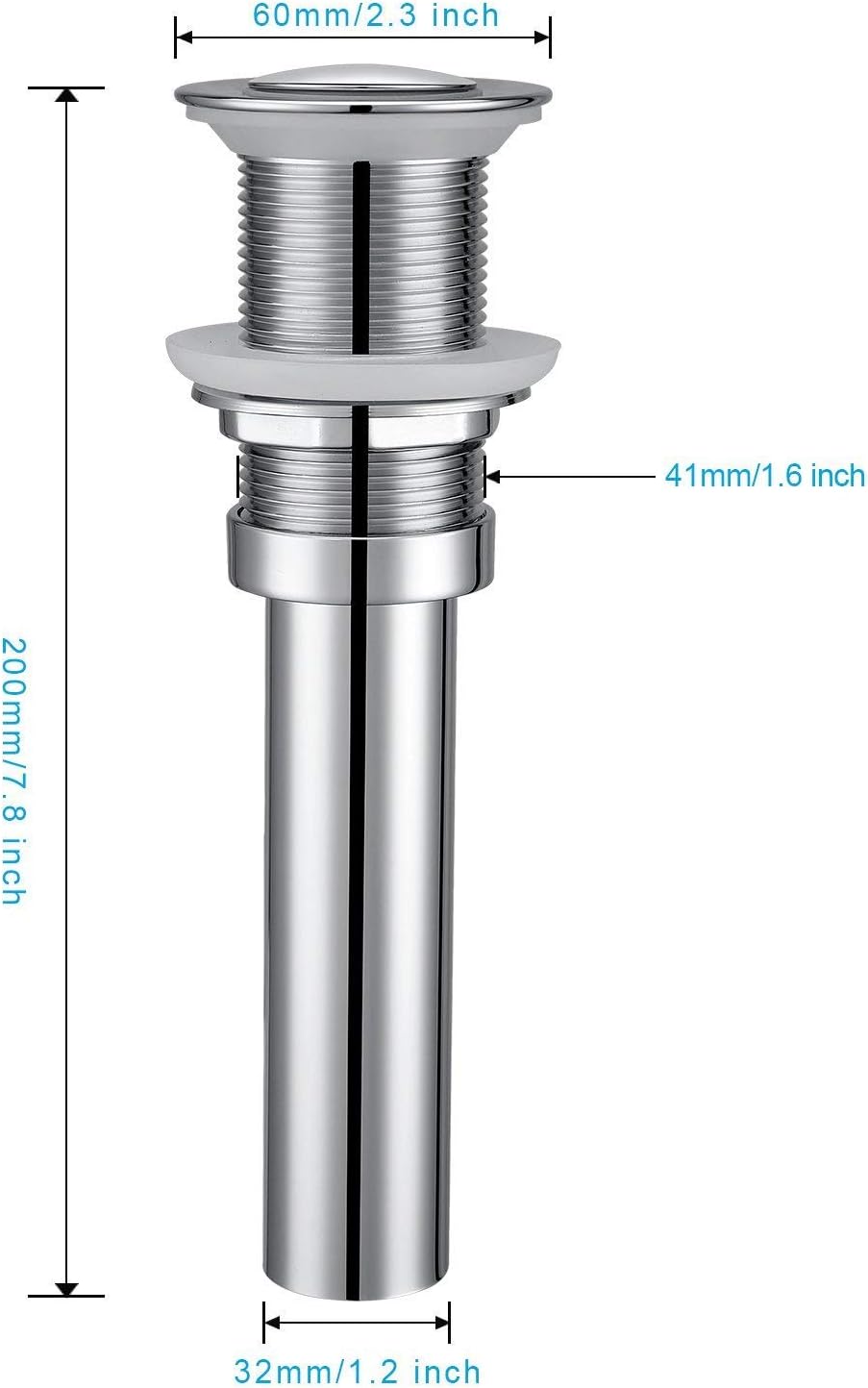 Bathroom Sink Drain Stopper - Doris D001 Metal Pop Up Drain Assembly for Bathroom Sink with Overflow,Chrome