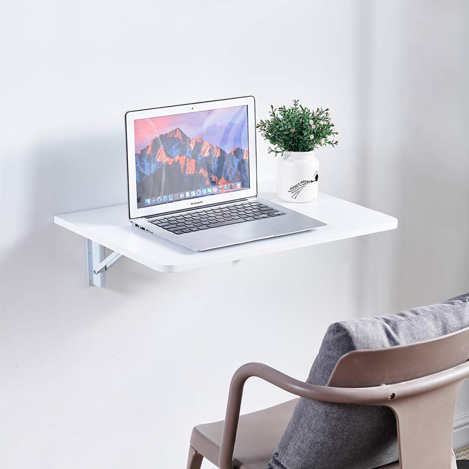 Table pliante murale bois petit espace bureau escamotable 80x40