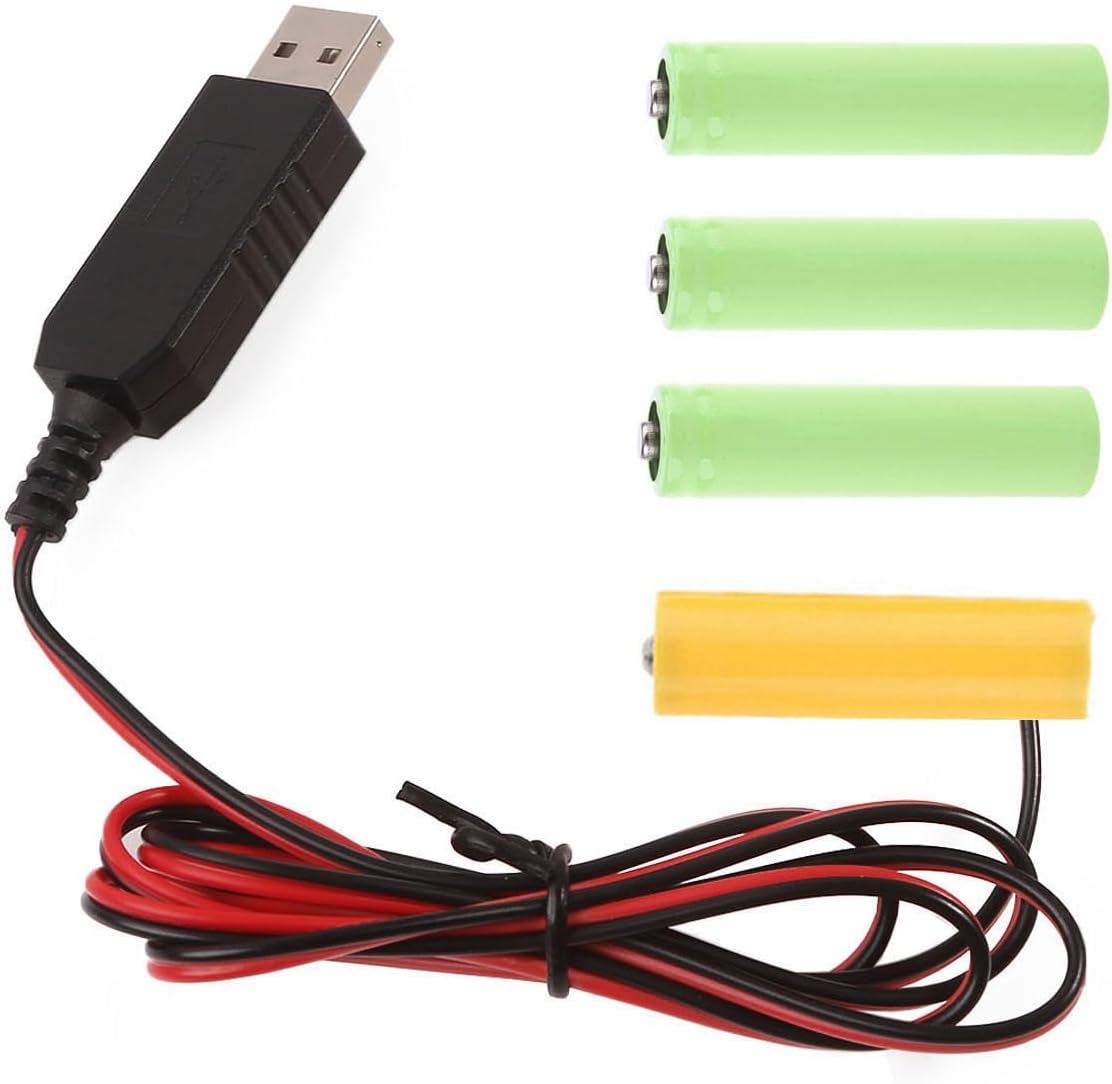 USB Power Converter AA Battery Eliminators Replace 4Pcs 1.5V AA Batteries for Remote Control LED Light Electronic Toy Aa Battery USB