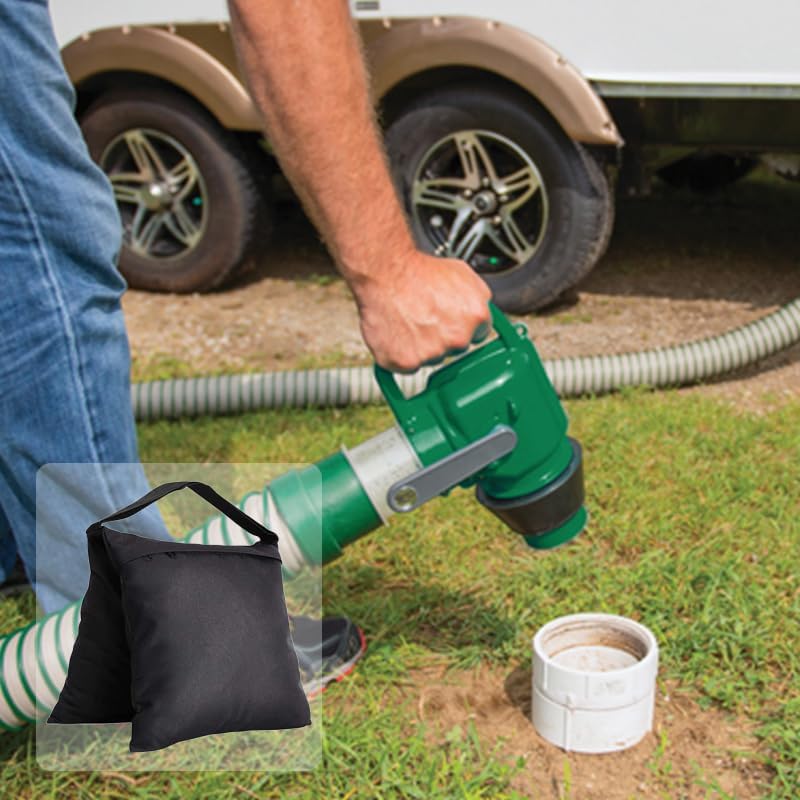 1 Pack RV Sewer Weight Bag - Hose Support Device Hose Weights Bag - Sandbags Weight Bags Reduce Accidental Spillage & Prevent Waste Lines from Dislodging (Black)
