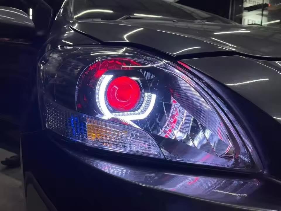 Image of AutoBizarre 2Pcs 3 Inch LED Angel Eyes Halo Ring Headlight Shrouds Cover Mask 5D Crystal RGB DRL Lights with Mobile Application Control for All Cars, Vans, SUVs, etc (L)