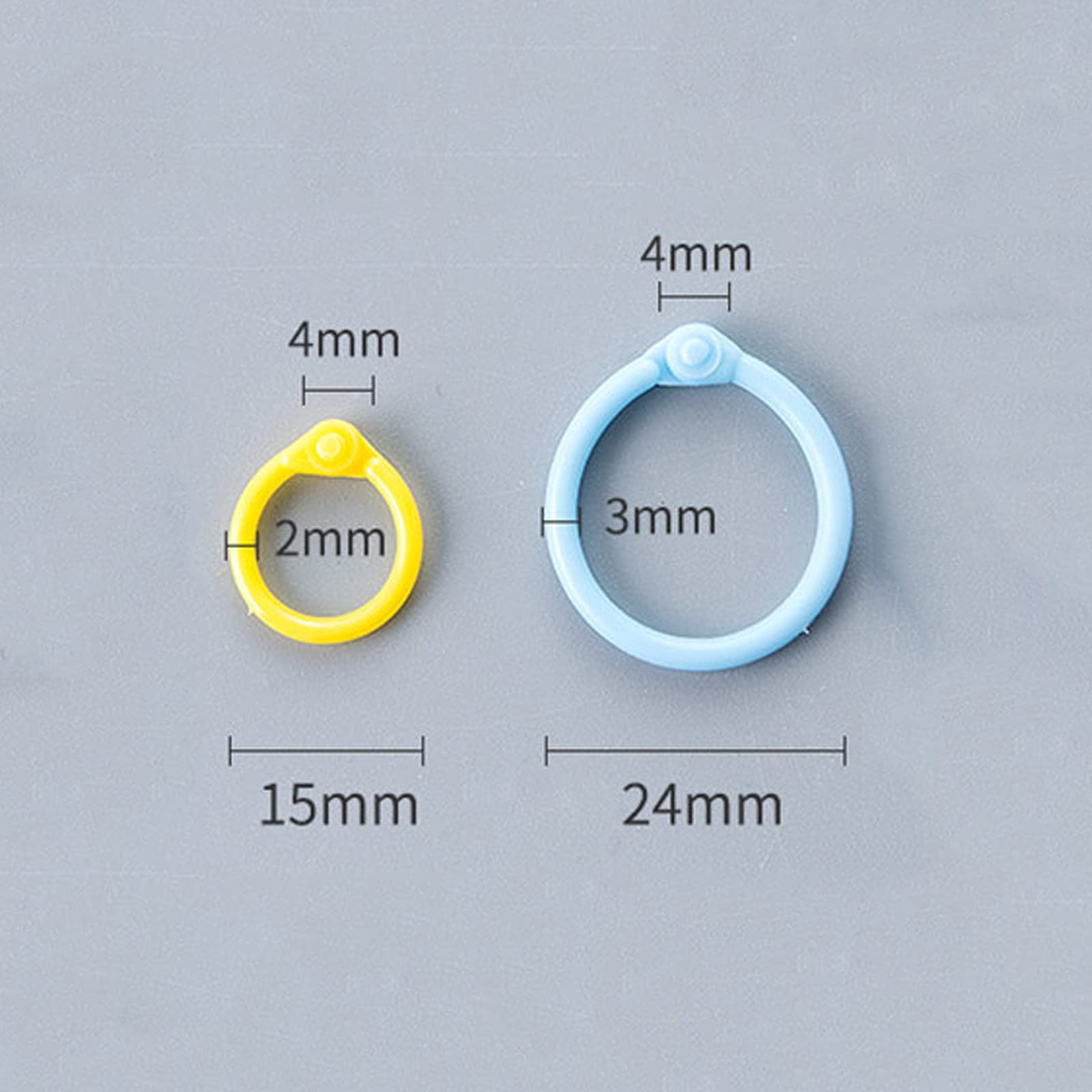 Voarge 100 anelli di rilegatura da 27 mm, per connettori a fogli sfusi, anelli per album di documenti, scrapbooking, artigianato (20 mm+28 mm