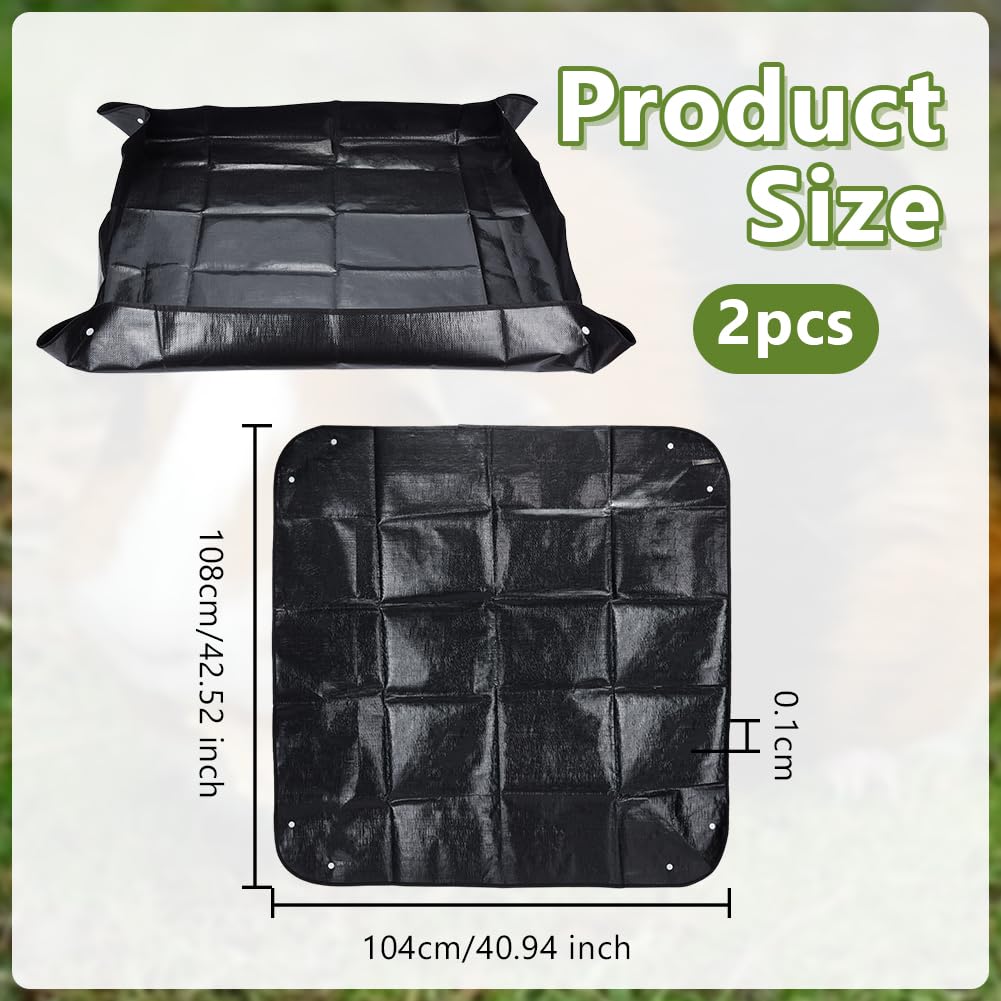 OLYCRAFT 2pcs Black Waterproof Pet Playpen Mat Bottom Cover Mat for Dog Playpen Pen Portable Reusable Floor Mats Large Plant Repotting Mats for Toilet Training Pets with Urinary Incontinence - Image 2