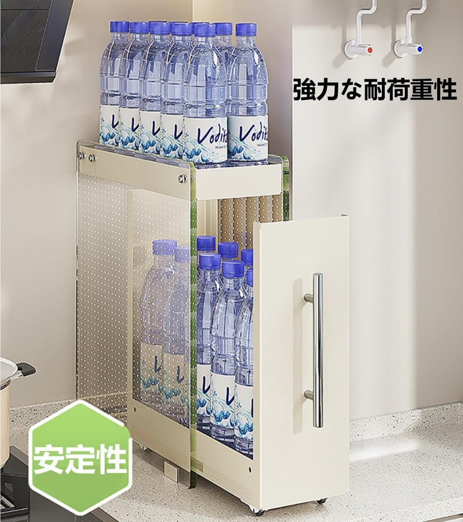 調味料収納ラック 隠せる 調味料ラック 厚みのある透明ガラス ガラスパネル コンロ横ラック スリム スパイスラック 隙間収納 調味料