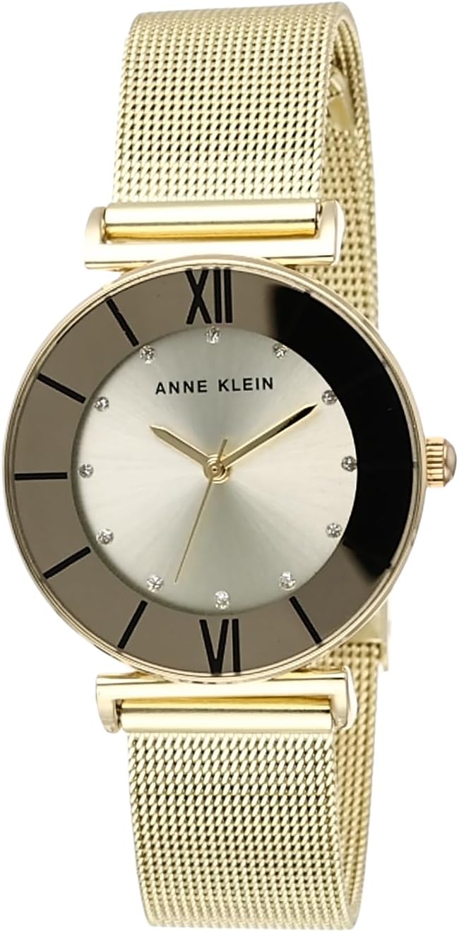 Anne Klein Women's Glitter Accented Mesh Bracelet Watch