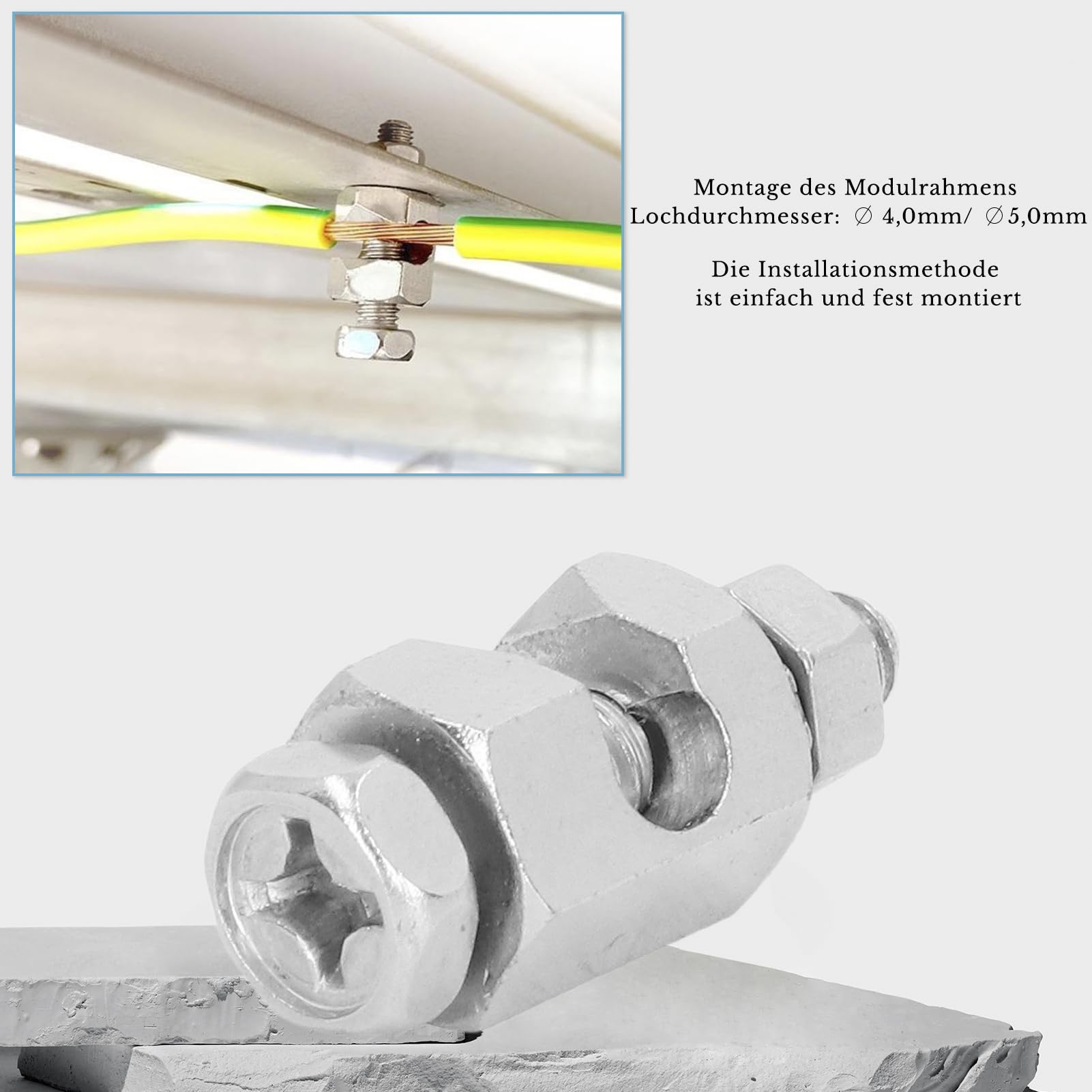 Lot De 10 Colliers De Serrage Parafoudre En Cuivre - Pour Mise à La Terre Des Modules Panneaux Solaires PV