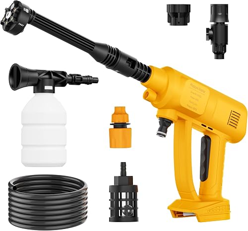 Cordless Pressure Washer for Dewalt 20V Battery, Portable Wireless High-Pressure Water Gun, Electric Power Pressure Washer for Car, Patio, Garden and Home Cleaning(Tool Only)