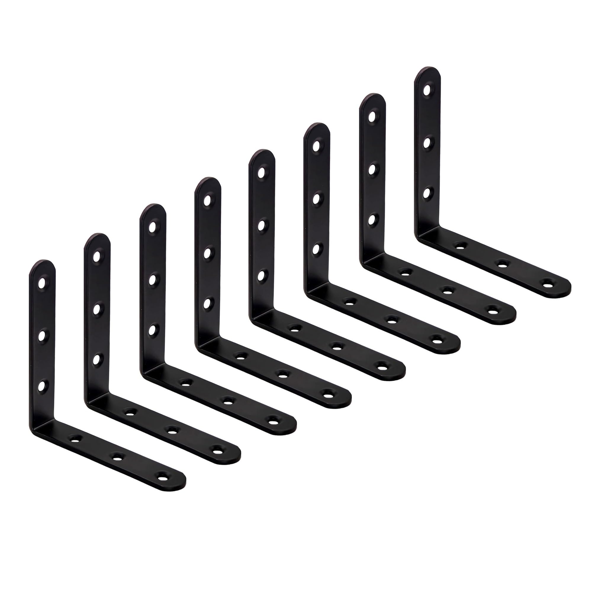 Corner Braces Brackets 2/4/8Pcs 100x100mm Metal L Bracket 90 Degree Right Angle Support for Wood Shelf Furniture Install(8pcs)