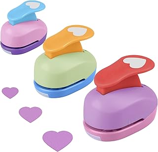 Ezydka Heart Paper Punches for Crafts 3 Pack Craft Paper Punch DIY Craft Hole Punch for Crafting Scrapbooking Cards Arts Fun Projects, 8mm 15mm 25mm