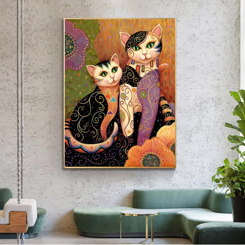 Amazon.co.jp: グスタフ・クリムトクラシックポスター猫ウォールアート