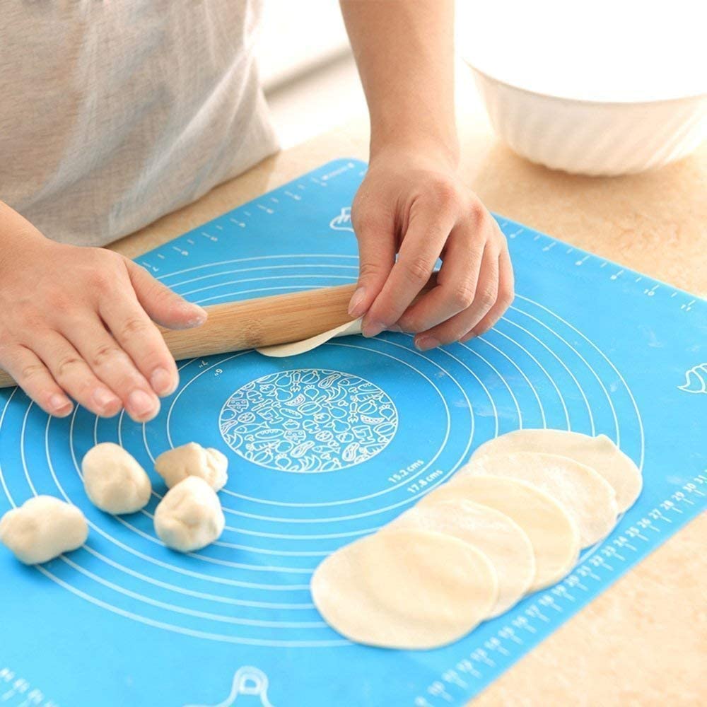 E-COSMOS® Silicone Baking Mat Silicone Chapati Atta Kneading Mat Non-Stick Fondant Rolling Mat Stretchable for Kitchen Roti Chapati (Baking Mat 50 * 40 cm) (Multicolor) thumbnail 3