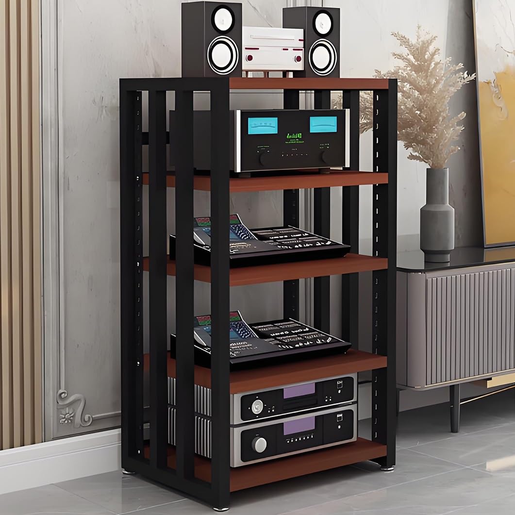 Meuble HiFi 4 niveaux et rack audio ouvert pour système de son maison