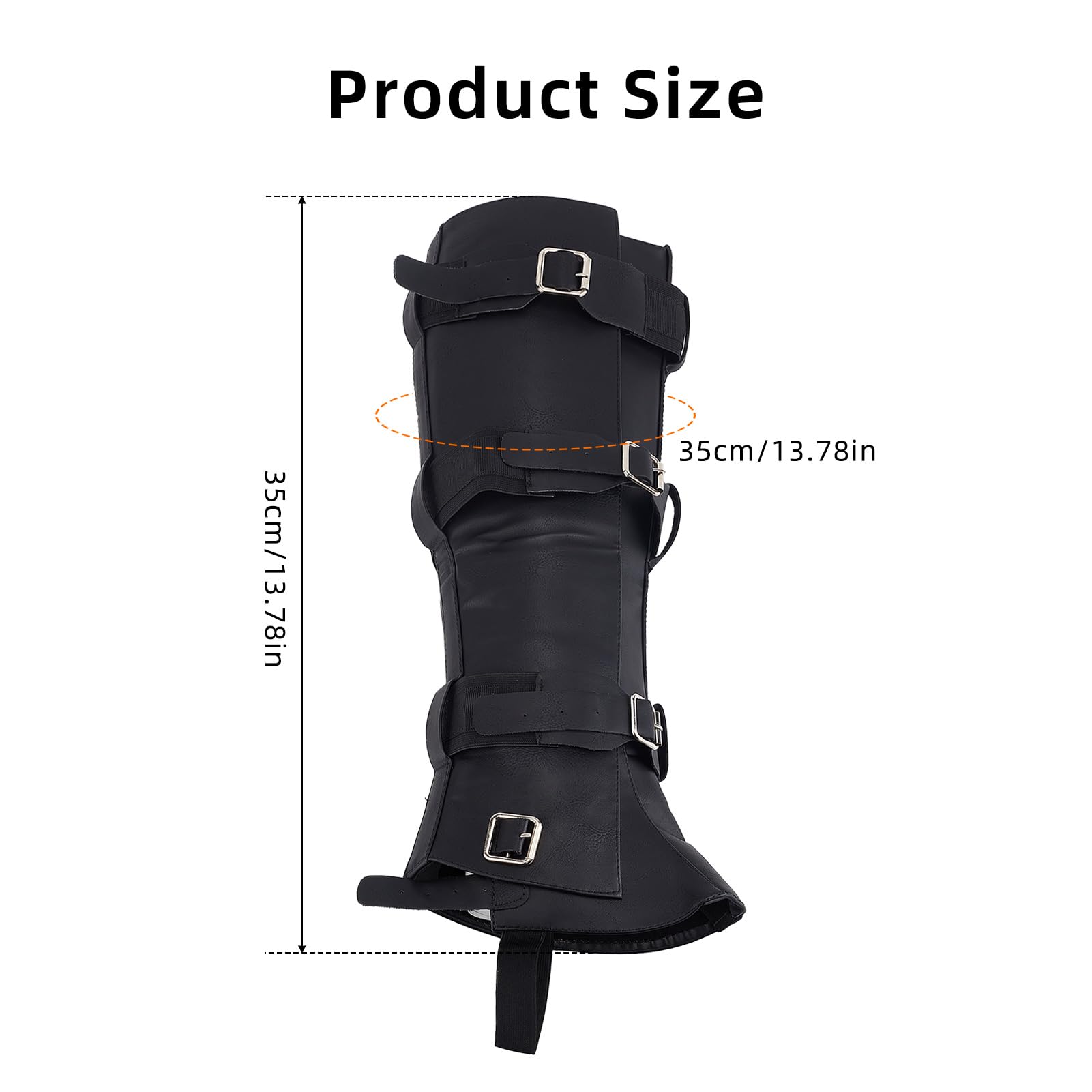 NICENEEDED PU Leather Costume Boot Covers, Adjustable Leg Cover Boot Covers, Medieval Leg Guards for Cosplay Accessories - Image 2