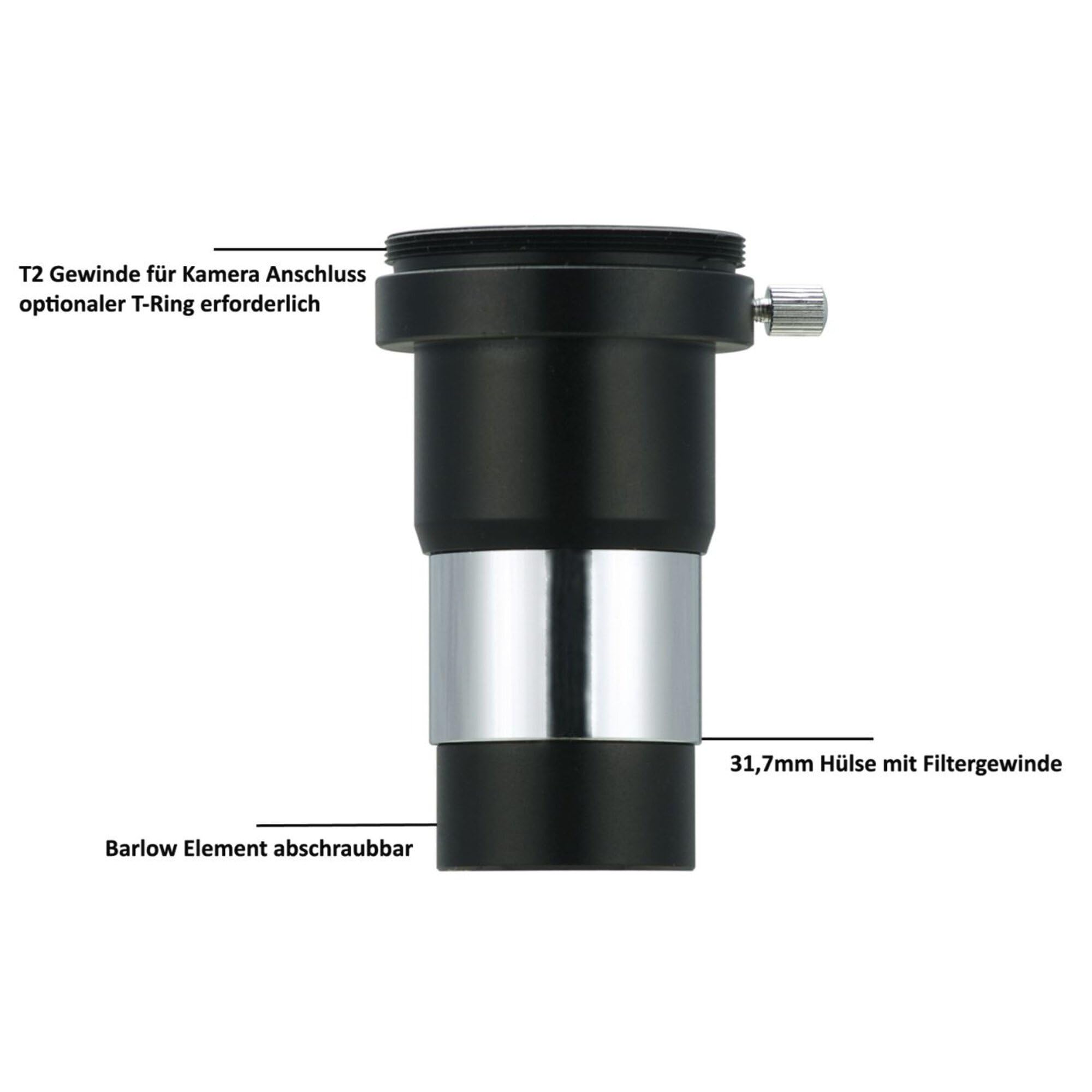Vixen 2 x Barlowlinse mit 31,7 mm T2-Gewinde