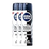 NIVEA Men Invisible for Black & White Original Anti-Perspirant Deodorant Spray 150ml | 48H Protection | No White Marks or Yellow Stains | No Ethyl Alcohol | Fresh Scent | Quick-Dry, 3 Pack