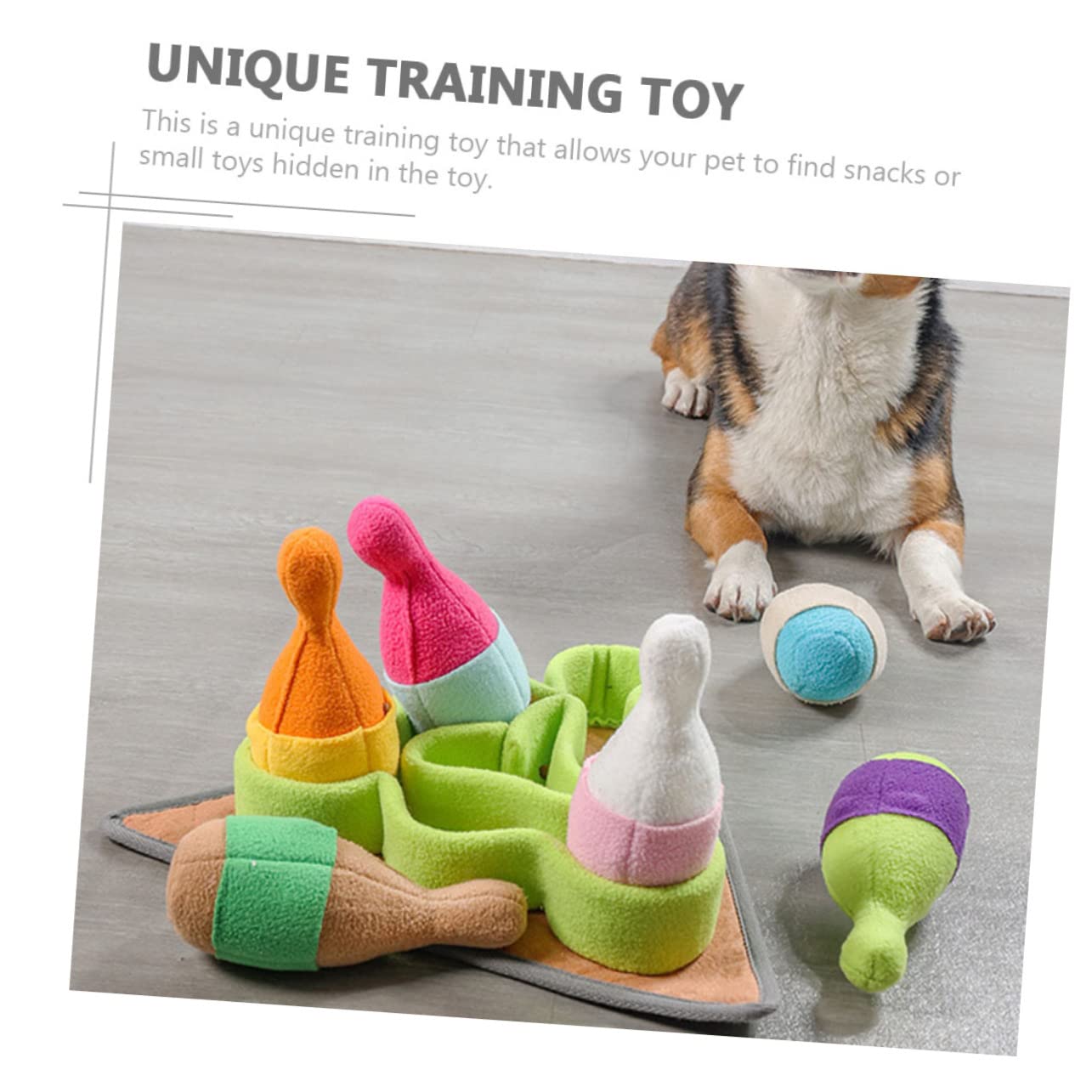 BESPORTBLE Tappeto Sensoriale Cane per Cani, Giocattolo Olfattivo a Forma di Bowling in Pile Polare, Resistente All’usura, per Addestramento e Attività