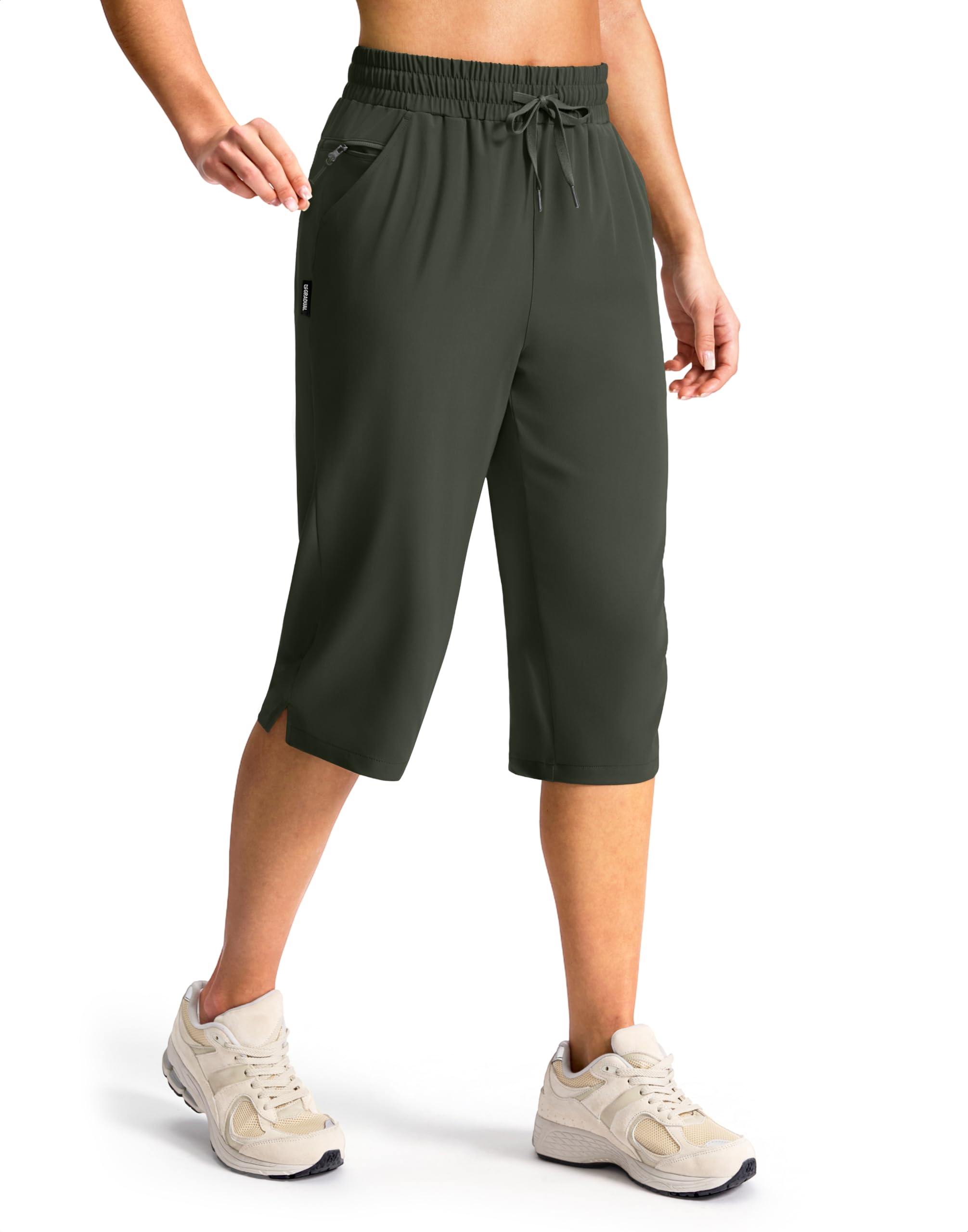 G Gradual Women's 15" Long Hiking Shorts with Zipper Pocket Below The Knee Capris Lightweight Bermuda Shorts for Women — view 13