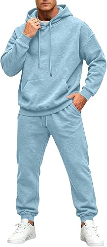 Mens Workout Sets Travel Gym Hoodies and Sweatpants 2 Piece Set Workout Fashion 
