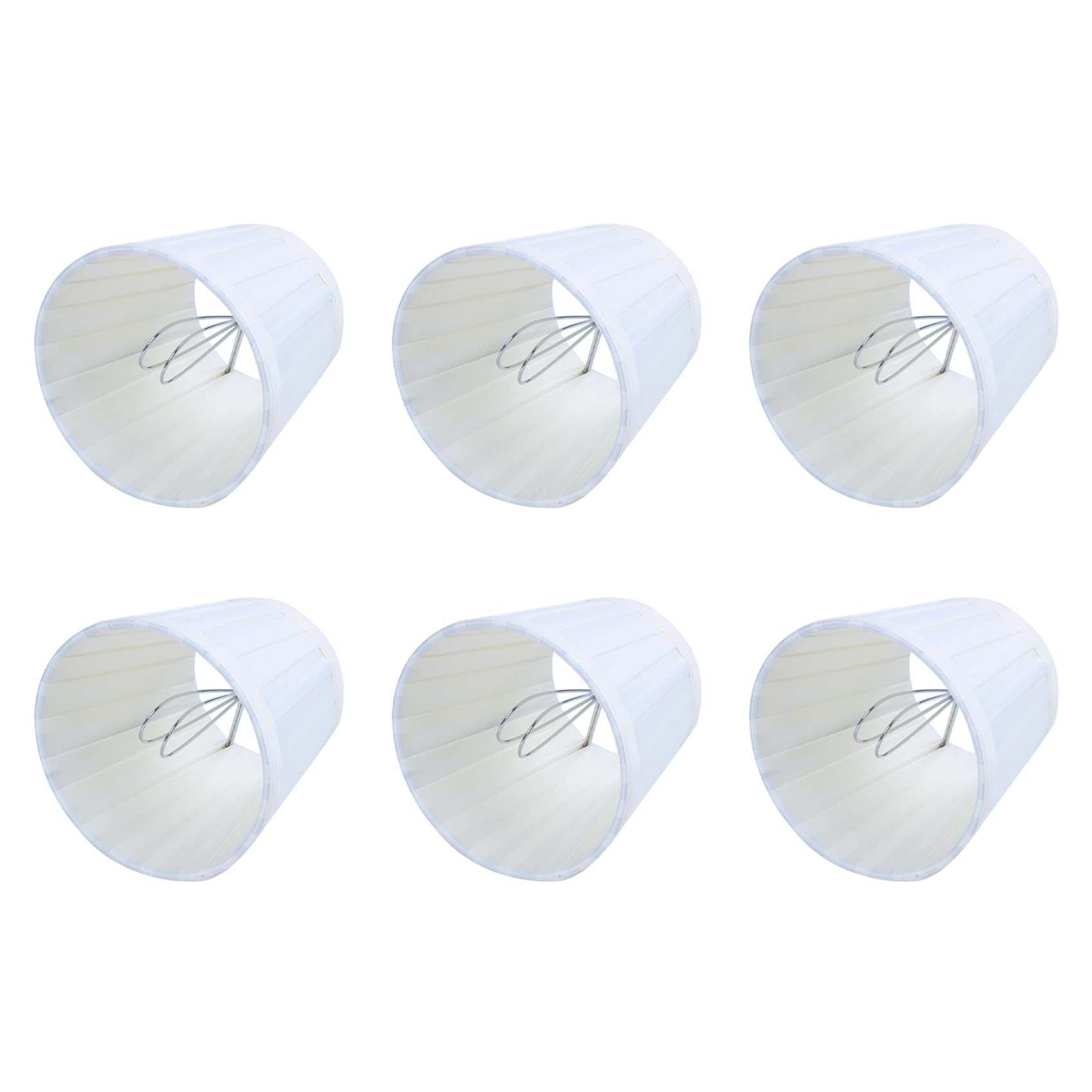 Vjsujehgy 6X Fabric Chandelier Lampshade Holder Clip on Sconce Beside Bed Lamp Hanging Light, Light Yellow