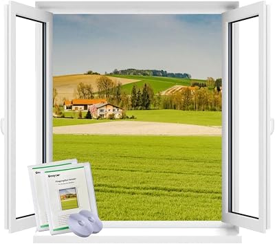 Fly Screens for Windows, 2Pack Window Netting for Insects, Bug Net for Windows, Mosquito Net Mesh Window (130x150CM,White)