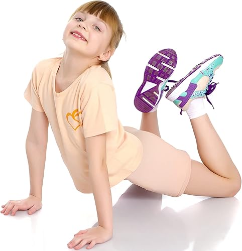 Miniatura 7 de Boyiee Paquete de 8 pantalones cortos de baile para niñas, pantalones cortos de ciclismo para danza, gimnasia, yoga, seguridad activa debajo del
