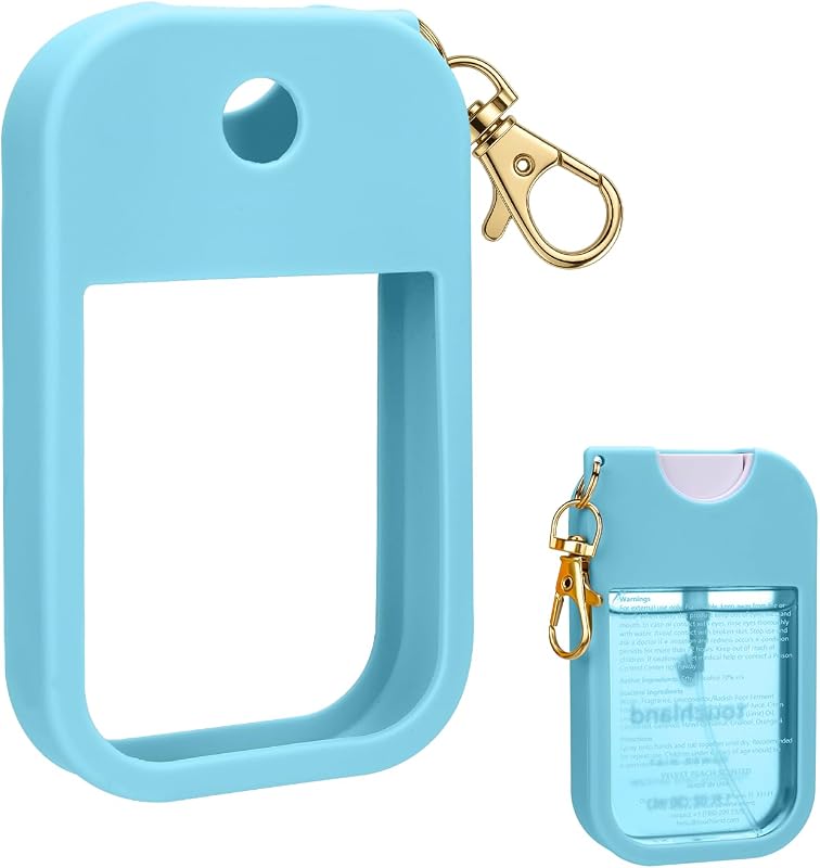 Estojo de silicone AIERSA azul para frasco Touchland Mist 30 mL com chaveiro