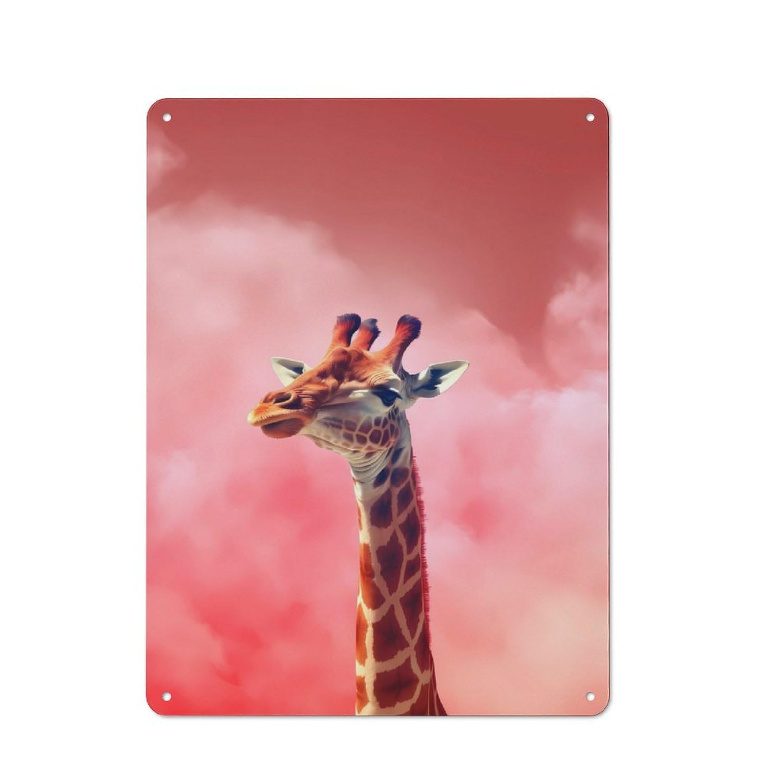 Junmoney Giraffe Animals Garden Style Tin Sign 40X30cm, Porch Wall Decor For Patio Bar, Workshop, Shed Or Kitchen