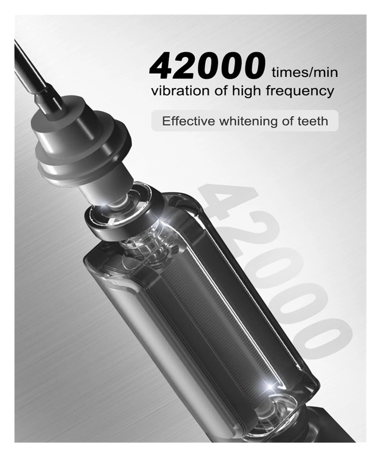 Adatto per spazzolino elettrico intelligente a ultrasuoni, spazzolino da denti ricaricabile con 8 testine per adulti (H)
