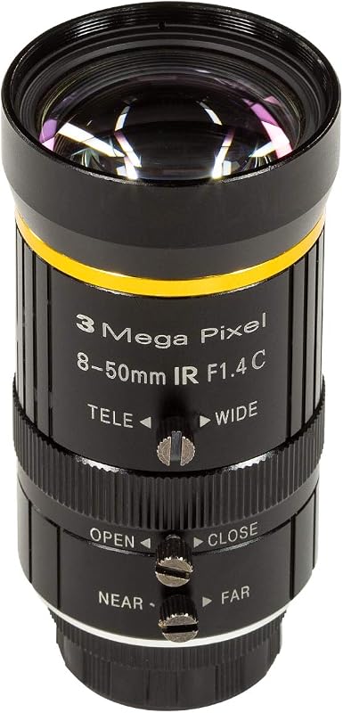Arducam 8-50mm C-Mount Zoom Lens for IMX477 Raspberry Pi HQ Camera, with C-CS Adapter, Industrial Telescope Lens