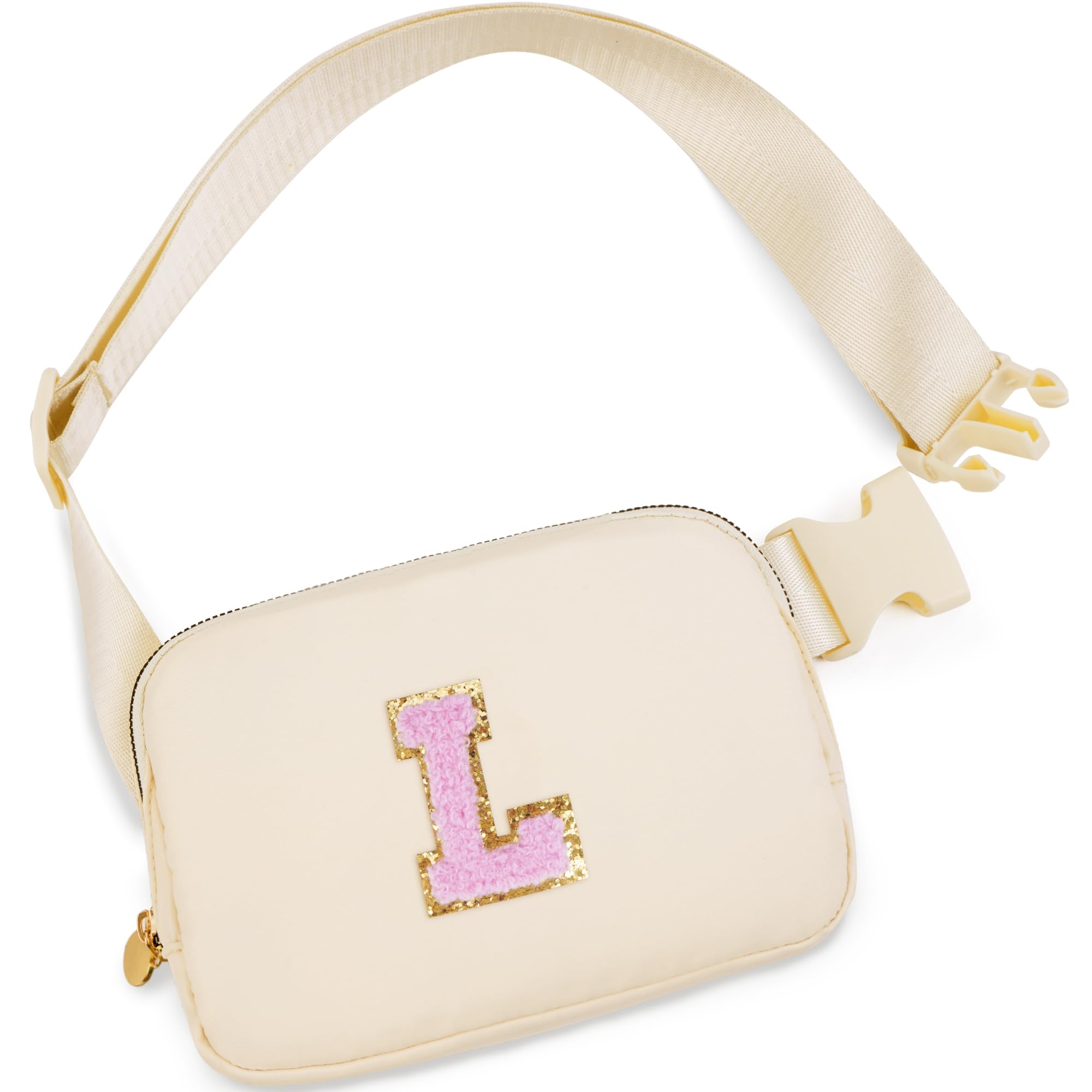 Uygafly Gifts for Girls Kids,Initial Fanny Pack Crossbody Purse Khaki,L