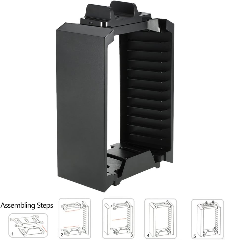 Docooler Dobe Multi-Functional Storage Stand Kit for PS4 Game Discs Controllers with Dual Controller Charging Dock