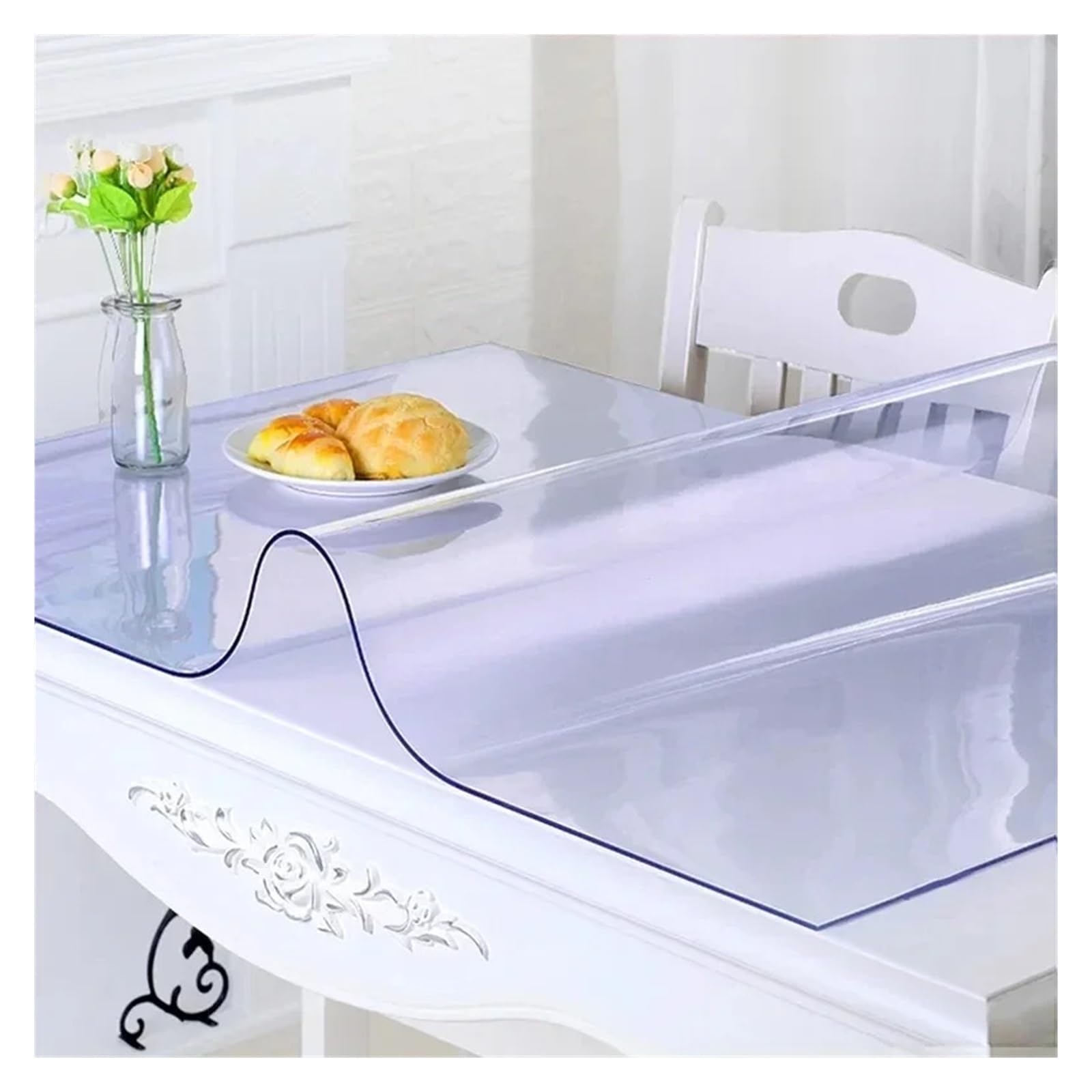 Tovaglia in PVC trasparente vetro panno morbido | Tovaglia Pad Impermeabile D'Water Cucina Modello Tovaglia(Cosmos 1.0 MM,60X100CM 23x39in)