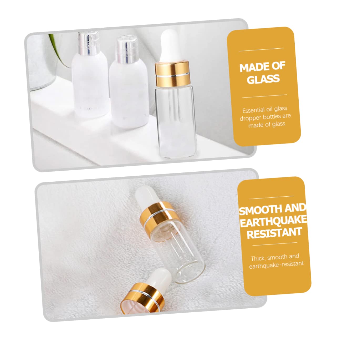 IWOWHERO 20pcs Bottled Essential Oil Bottles Mini Perfumes Makeup Container Mini Makeup Bottles Essential Oil Dropper Convenient Dropper Bottles Empty Essential Oil Bottle Glass