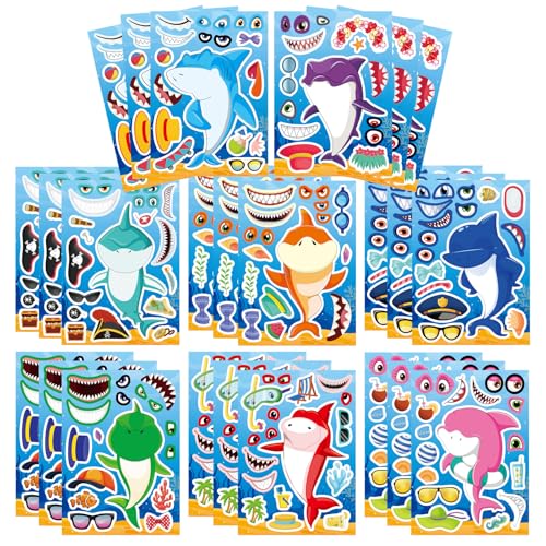 Make Your Own Shark Stickers for Kids Toddlers Sea Ocean Animals