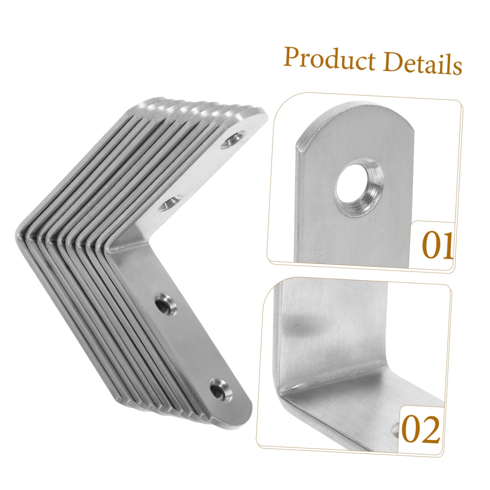 ULTECHNOVO 40pezzi Staffe Angolari Inox Per Supporto Shelf Legno Inossidabile Resistente Per Progetti Fai Te e Arredamento Mobile