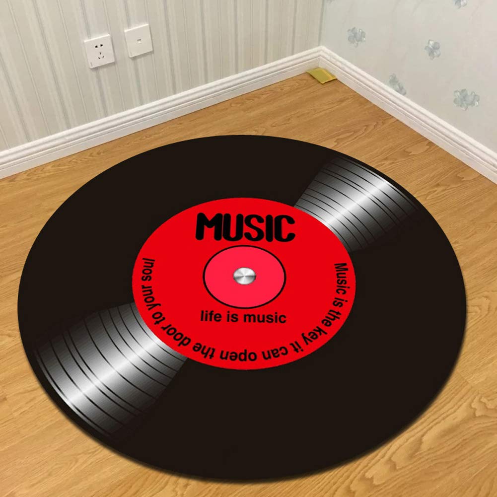 Zxhh B Professional Non-Slip Drum Mat Rug, Round Area Rug, 120Cm/140Cm/160Cm Diameters, Thicken, Soundproof, Moisture-Proof, Tufted Polyester, Lack