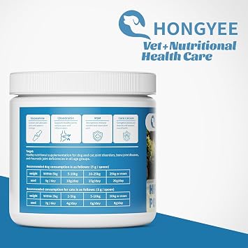 Canine Hip & Joint Supplement 100 g Promotes Cartilage and Bone Health, Enhances Joint Mobility and Flexibility, Enriched with Calcium Phosphate/Chondroitin Sulfate/Vitamins
