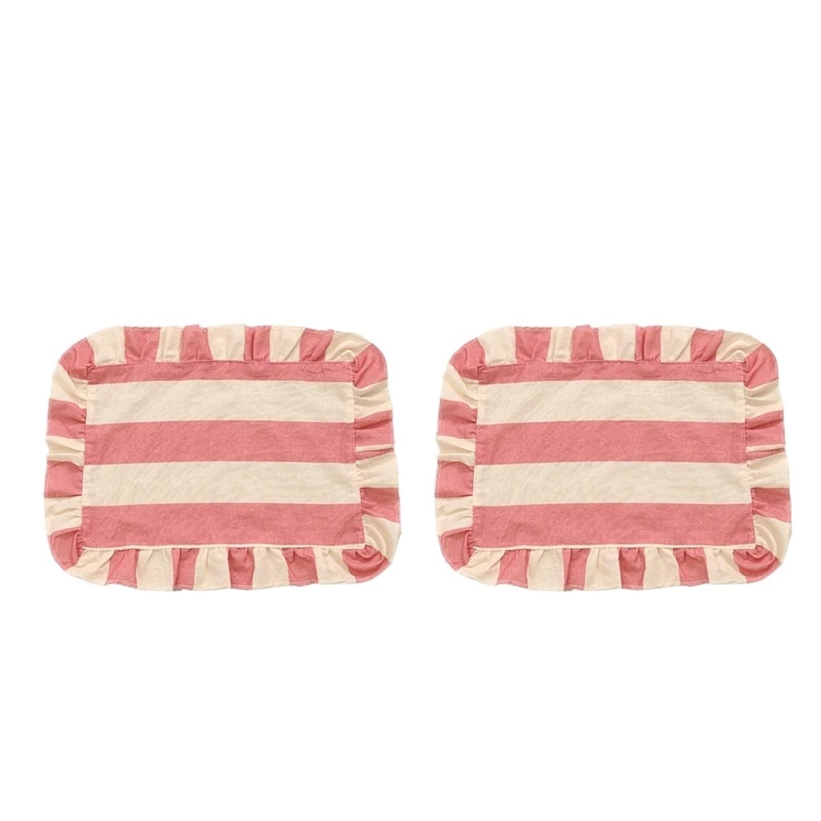 Ruffle Placemats Ruffled Placemat Kitchen Dining 12x16inch Table Coaster RestaurantDecor(2PCS)