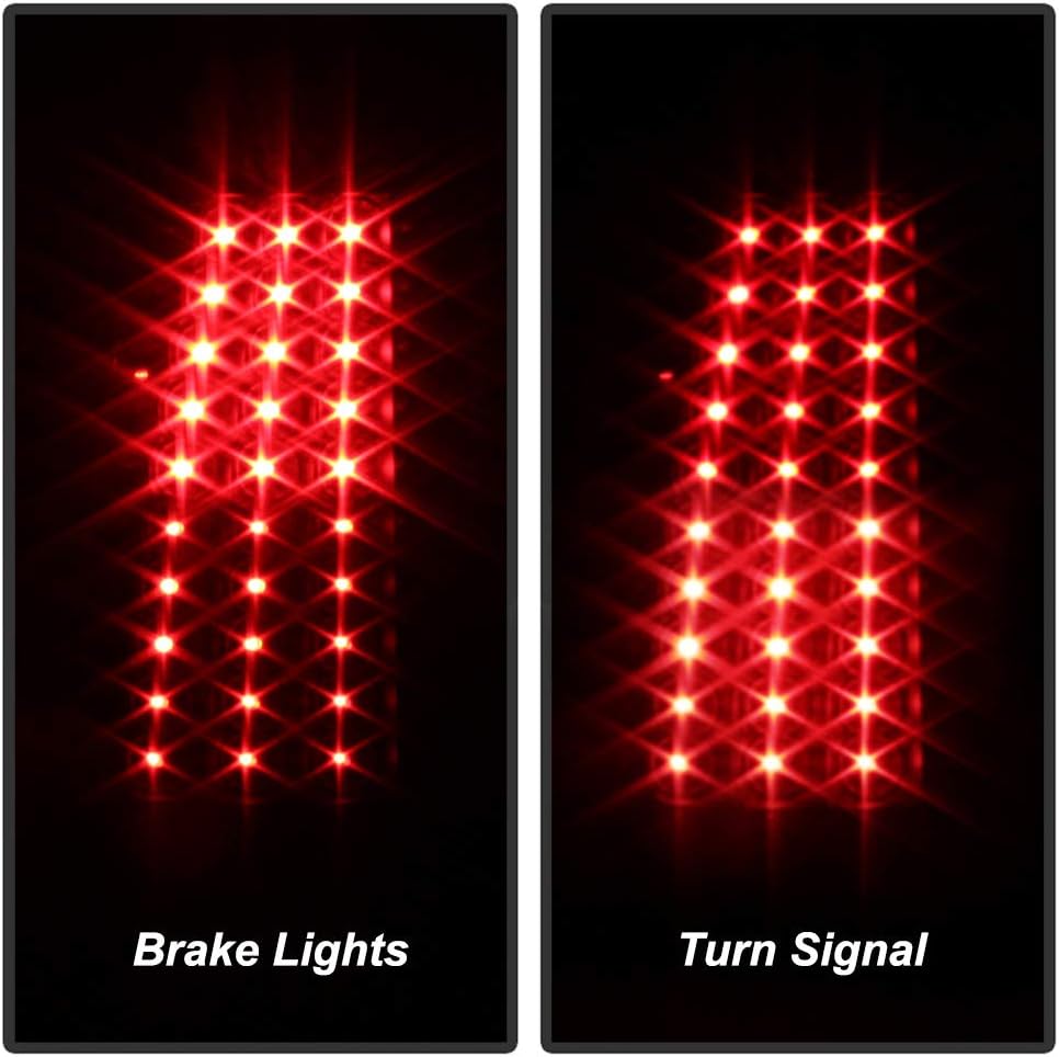 ACANII - For Black 1999-2002 Silverado 99-03 Sierra LED Tail Lights Brake Lamps Left+Right
