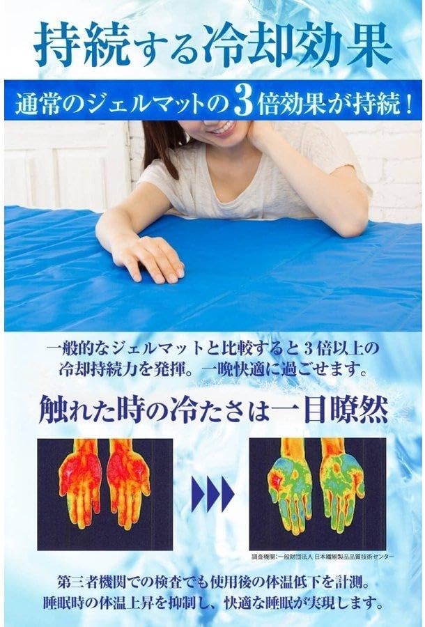 冷感敷パッド 体感温度-8℃ 接触冷感 2019年 90×140cm