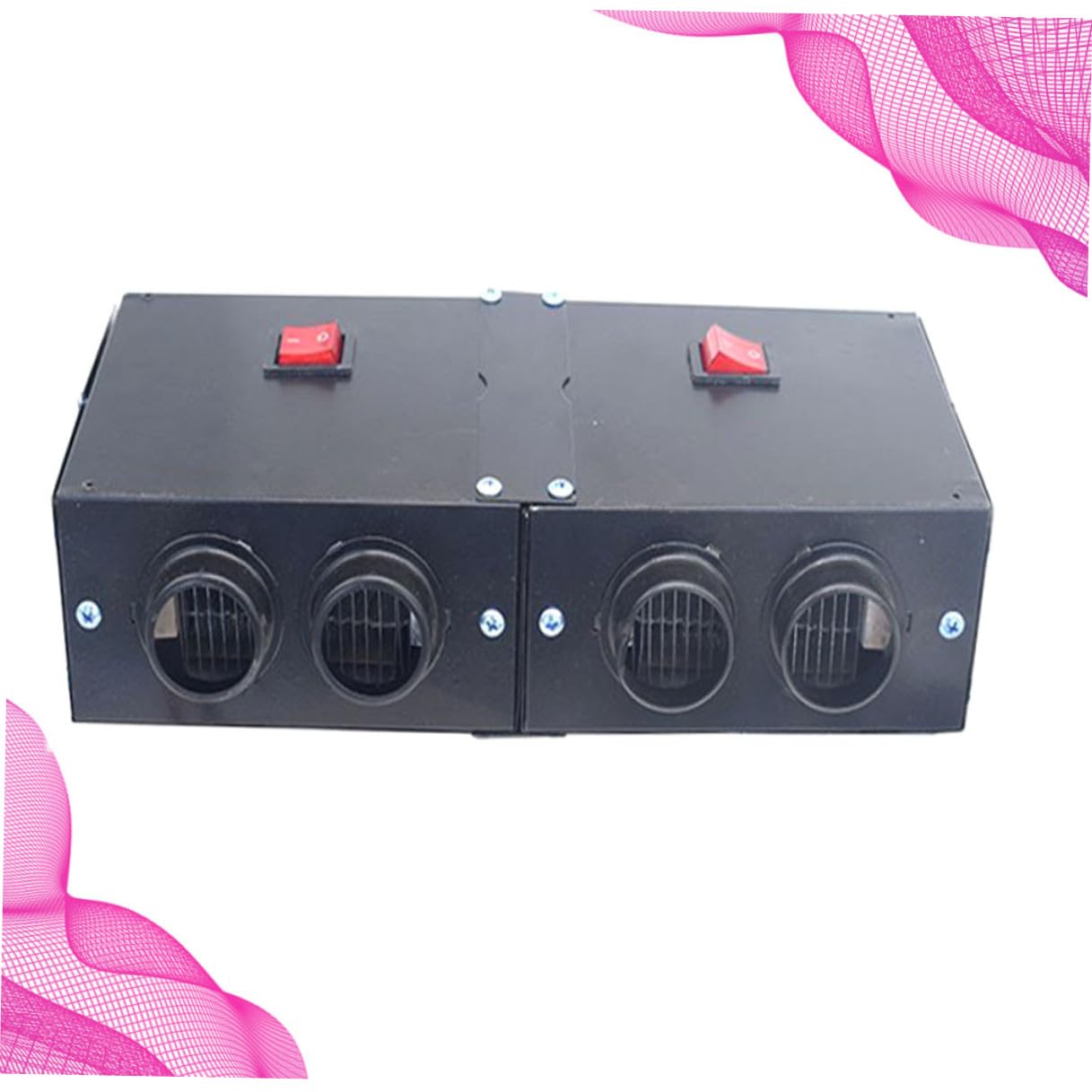 500 W Auto Heizlüfter mit 4 Lüftungsöffnungen 12 v Tragbarer Auto Entfroster Automatische Heizfunktion Leiser Betrieb Sichere Batterieanschluss Heizung für Winter und Sommer