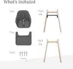 UPPAbaby Ciro Chaise haute/Soyeuse, Design facile à nettoyer/Traitement parfait pour amener le bébé à table/Garde de prêt-brevet/Position double, 180-Degree Repose-pieds rotatifs/Jake (Charbon/Rubberwood)