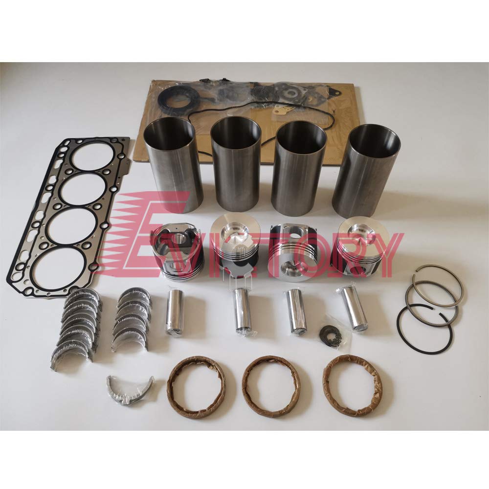 Para yanmar 4TNA78 Kit de reconstrucción de reconstrucción de anillo de pistón rodamiento de junta + bomba de aceite + asiento guía de válvula + bomba de agua